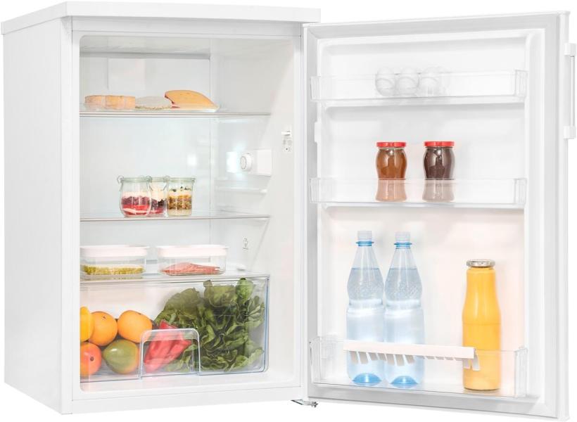 Exquisit KS16-V-H-010C Stand Kühlschrank ohne Gefrierfach, 56 cm breit, 133 L, LED Beleuchtung, Temperaturregelung, weiß