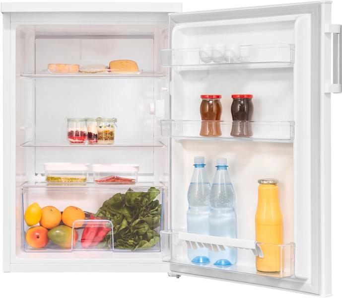 Exquisit KS16-V-H-010C Stand Kühlschrank ohne Gefrierfach, 56 cm breit, 133 L, LED Beleuchtung, Temperaturregelung, weiß