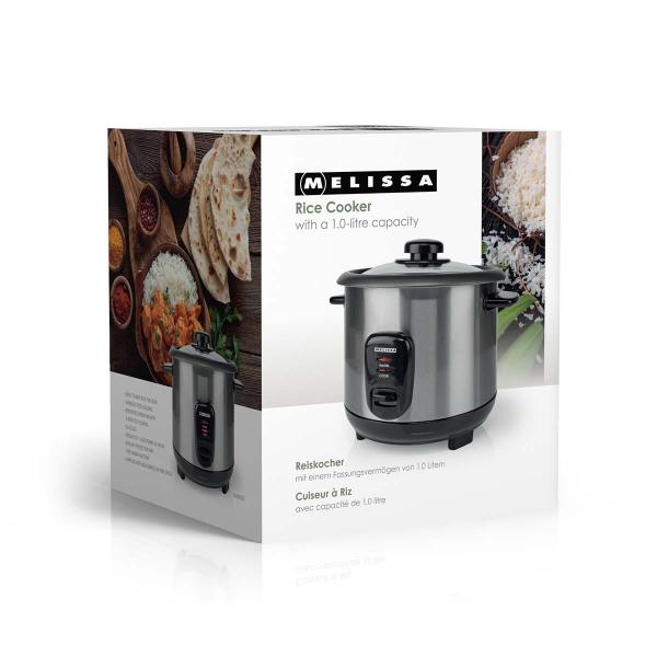 Reiskocher | 1,0 l | 400 W | Antihaftbeschichtung | Abnehmbare Schüssel | Dampfgareinsatz | Warmhaltefunktion | Automatische Abschaltung