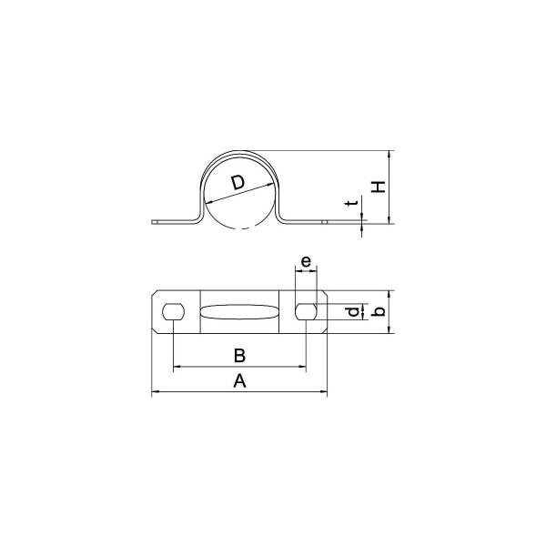 OBO Bettermann 605 Befestigungsschelle, 7mm, zweilappig, Stahl, galvanisch verzinkt (1018078)