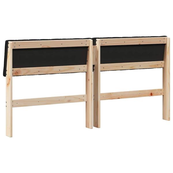 Gepolstertes Kopfteil Schwarz 150 cm Massives Kiefernholz