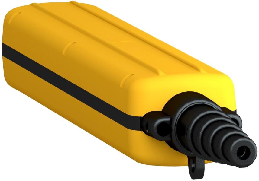 Schneider Electric XACA12 Leergehäuse für Hängetaster XAC-A, 12 vertikale Bohrungen, IP65, Innendurchmesser 26mm, gelb