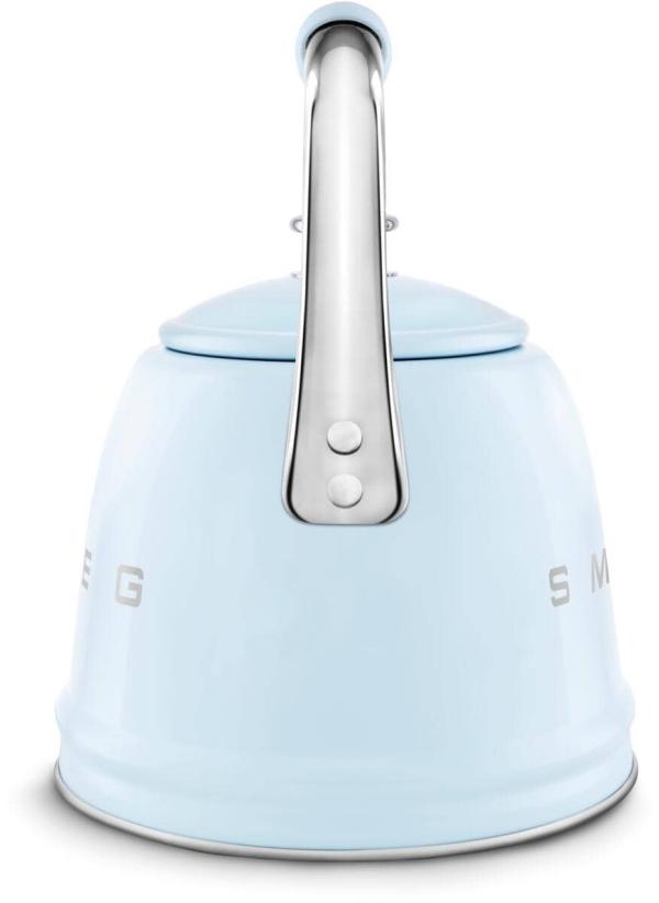 Smeg WKF01PB 50"s Style, Wasserkessel, 2,3 l Fassungsvermögen, für alle Herdarten inkl. Induktion, autom. öffnende Pfeife, leicht aufklappbarer Ausguss, pastellblau