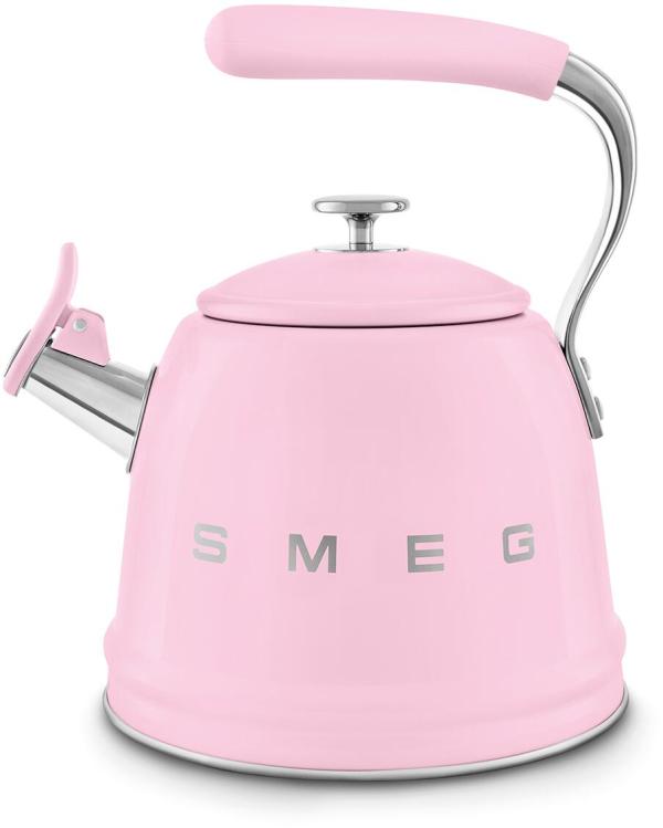 ARDEBO.de Smeg WKF01PK 50"s Style, Wasserkessel, 2,3 l Fassungsvermögen, für alle Herdarten inkl. Induktion, autom. öffnende Pfeife, leicht aufklappbarer Ausguss, cadillac pink