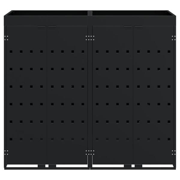 Wagenmüllbehälter für 2 Behälter Schwarz 136 x 77,5 x 121,5 cm