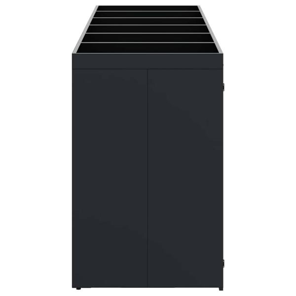 Wagenmüllbehälter für 6 Behälter Schwarz 408 x 77,5 x 121,5 cm