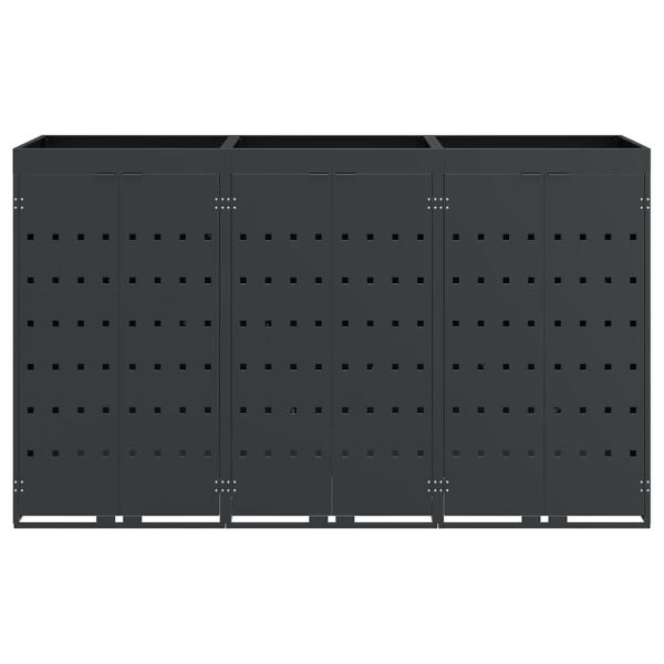 Wagenmüllbehälter für 3 Behälter Anthrazit