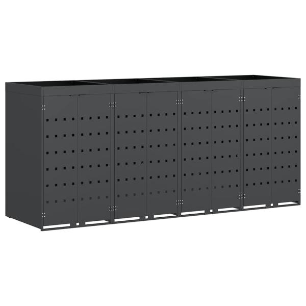 Wagenmüllbehälter für 4 Behälter Anthrazit