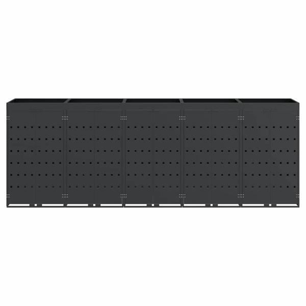 Wagenmüllbehälter für 5 Behälter Anthrazit