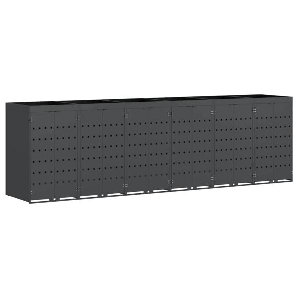 Wagenmüllbehälter für 6 Behälter Anthrazit