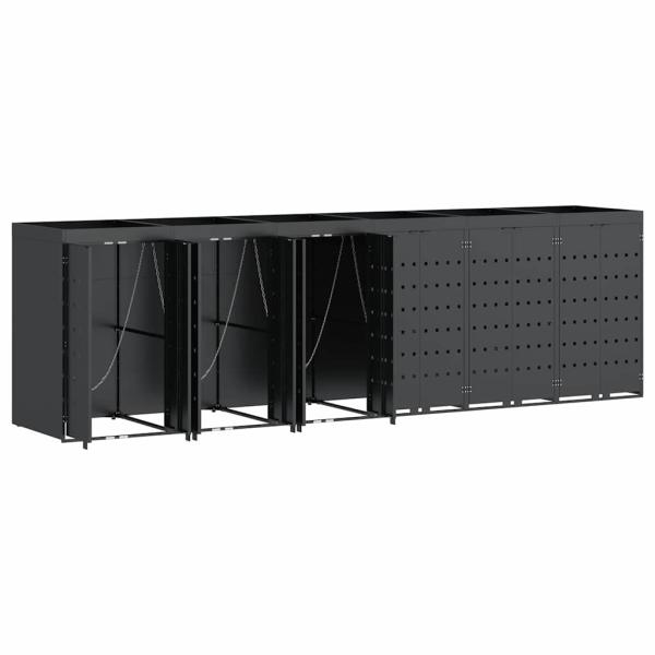 Wagenmüllbehälter für 6 Behälter Anthrazit