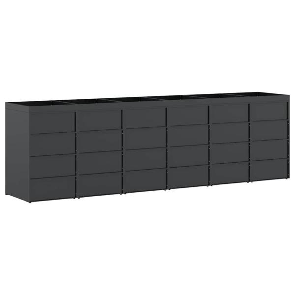 Wagenmüllbehälter für 6 Behälter Anthrazit