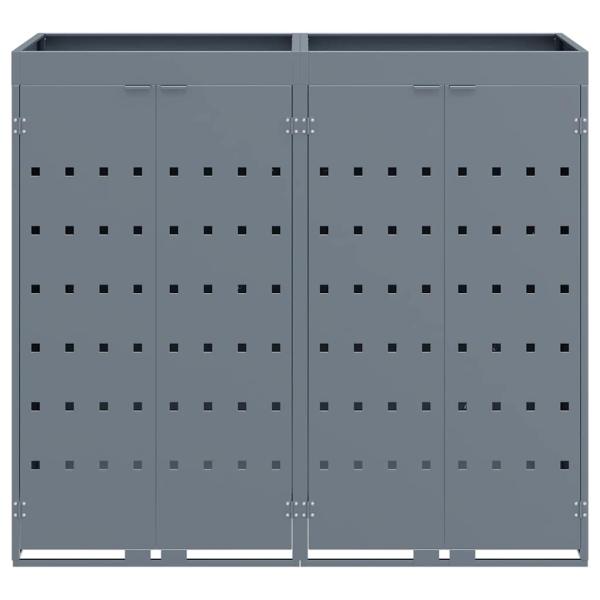Wagenmüllbehälter für 2 Behälter Hellgrau 136 x 77,5 x 121,5 cm