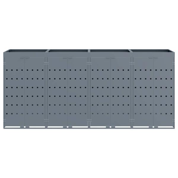 Wagenmüllbehälter für 4 Behälter Hellgrau 272 x 77,5 x 121,5 cm