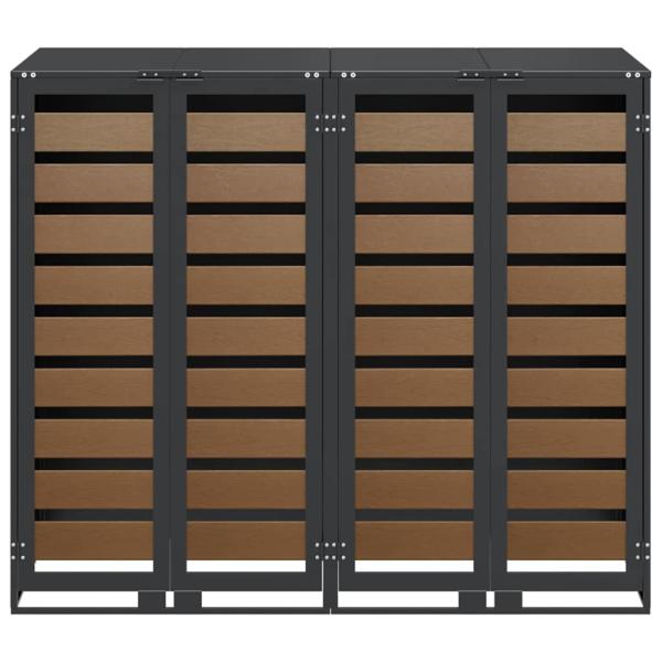 Wagenmüllbehälter für 3 Behälter Anthrazit