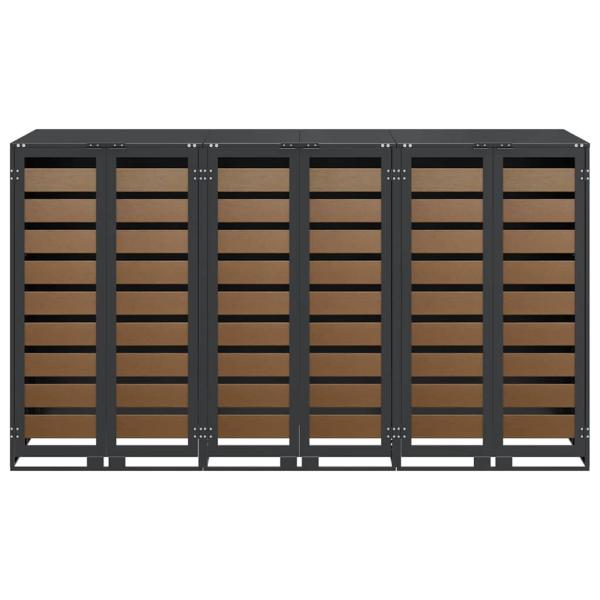 Wagenmüllbehälter für 3 Behälter Anthrazit