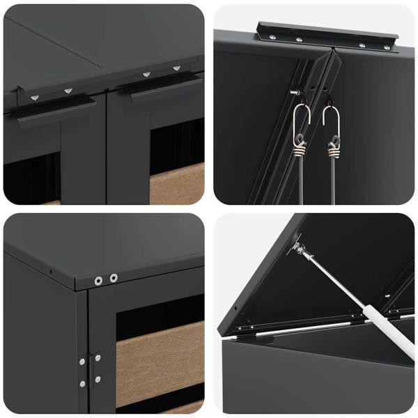 Wagenmüllbehälter für 3 Behälter Anthrazit