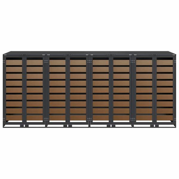 Wagenmüllbehälter für 3 Behälter Anthrazit