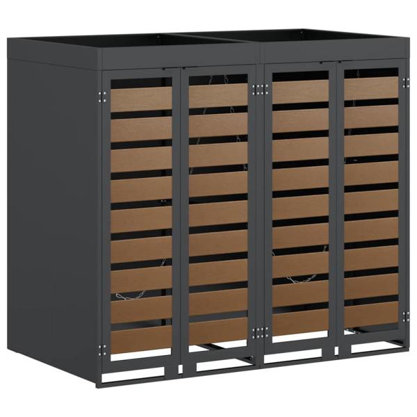 Wagenmüllbehälter für 3 Behälter Anthrazit