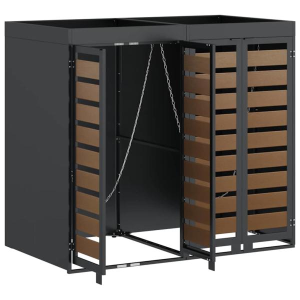 Wagenmüllbehälter für 3 Behälter Anthrazit