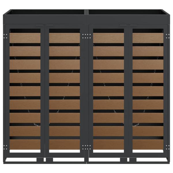 Wagenmüllbehälter für 3 Behälter Anthrazit