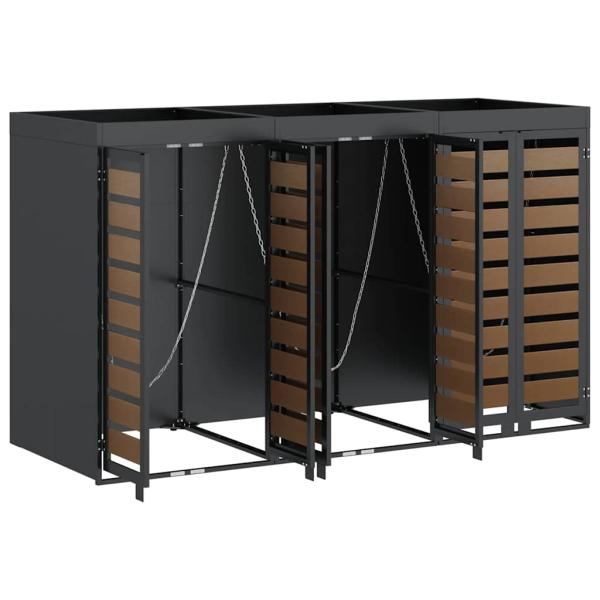 Wagenmüllbehälter für 3 Behälter Anthrazit