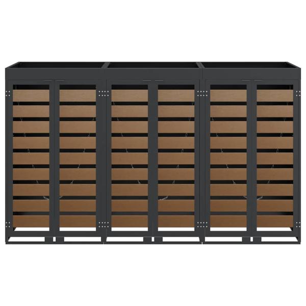 Wagenmüllbehälter für 3 Behälter Anthrazit