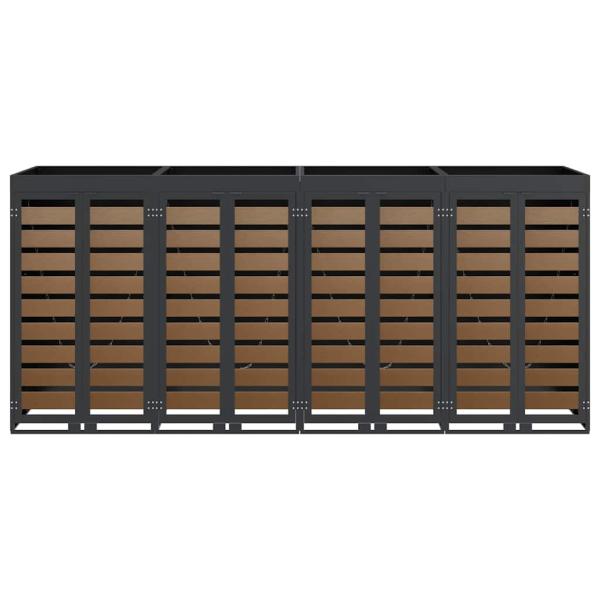 Wagenmüllbehälter für 3 Behälter Anthrazit