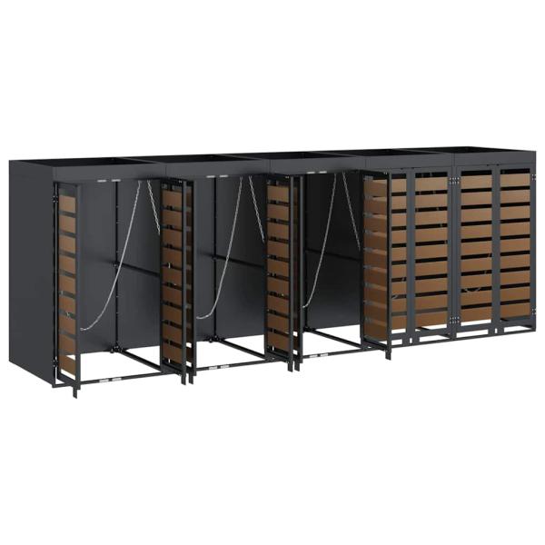 Wagenmüllbehälter für 3 Behälter Anthrazit