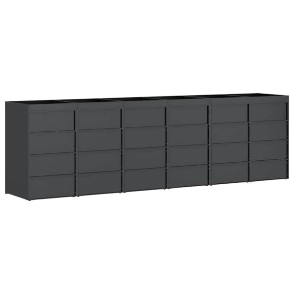 Wagenmüllbehälter für 3 Behälter Anthrazit