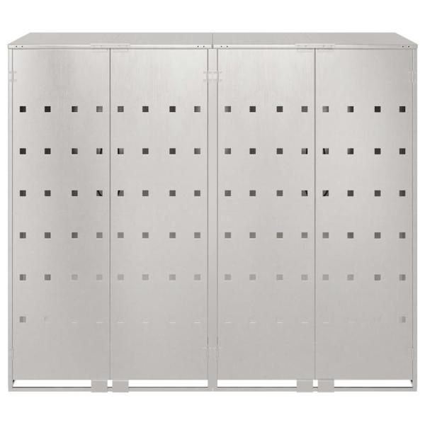 Wagenmüllbehälter für 3 Behälter Silber 340 x 77,5 x 115,5 cm