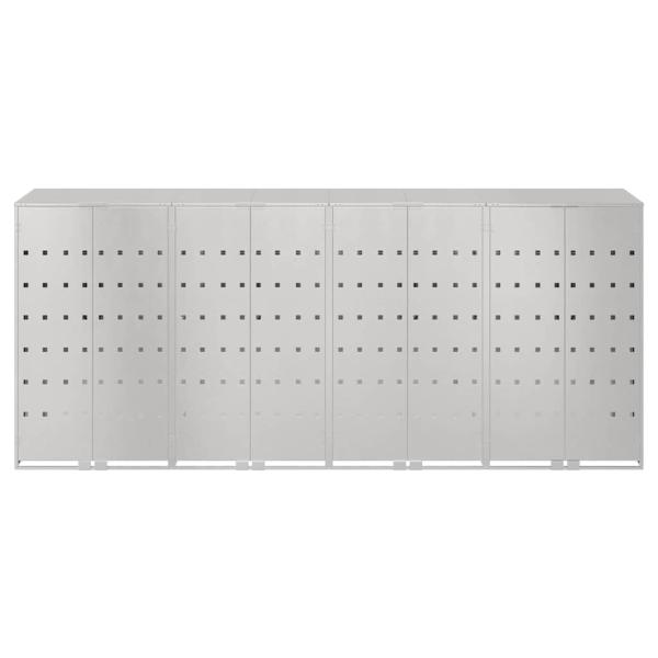 Wagenmüllbehälter für 3 Behälter Silber 340 x 77,5 x 115,5 cm