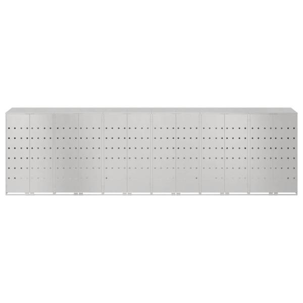 Wagenmüllbehälter für 3 Behälter Silber 340 x 77,5 x 115,5 cm