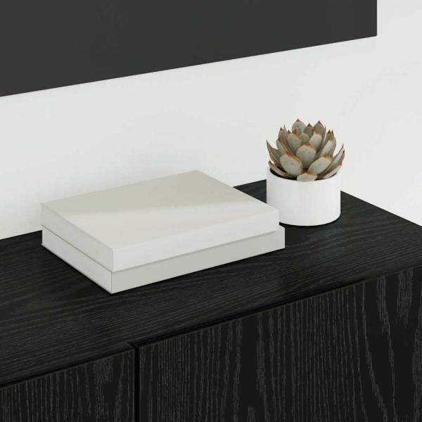 TV-Wandmöbel 4 pcs Schwarz Eichen-Optik Holzwerkstoff