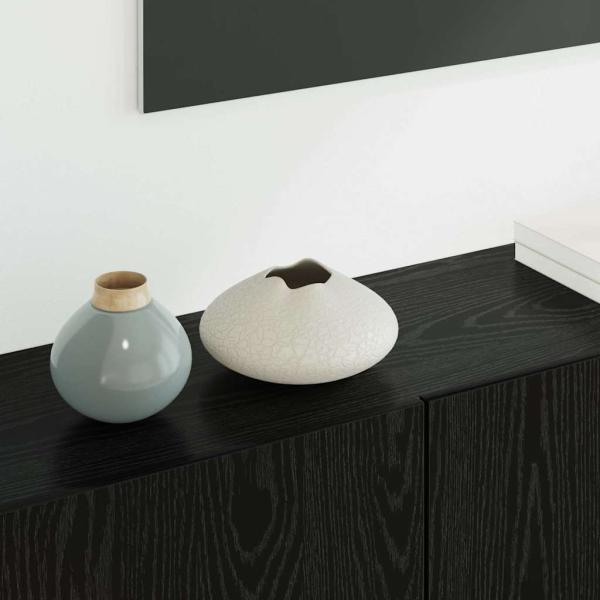 TV-Wandgeräte 5 pcs Schwarz Eichen-Optik Holzwerkstoff