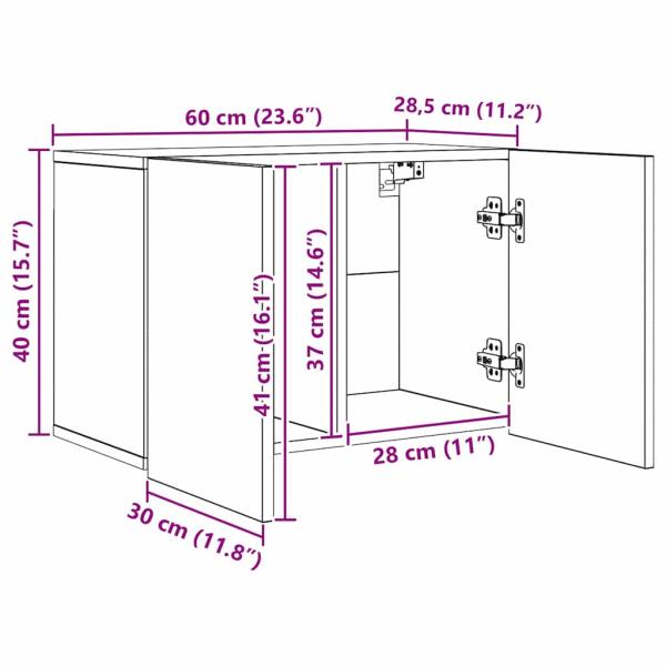 TV-Wandgeräte 5 pcs Schwarz Eichen-Optik Holzwerkstoff