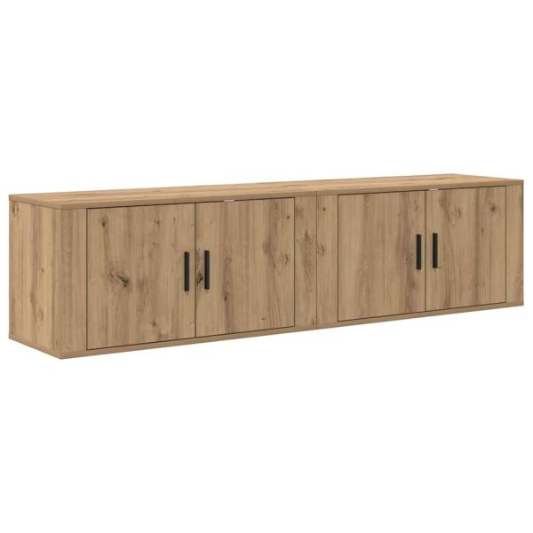 Wand-TV-Schrank Set 2 pcs Artisan-Eiche 80 x 34,5 x 40 cm