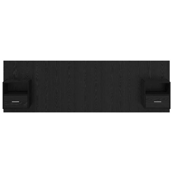 Kopfteil mit Schrank 3 Stk. Schwarz Eichen-Optik Holzwerkstoff