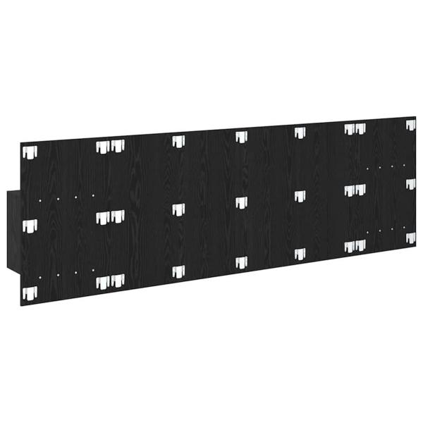 Kopfteil mit Nachttischen mit Regal 3 pcs Schwarz Eichen-Optik