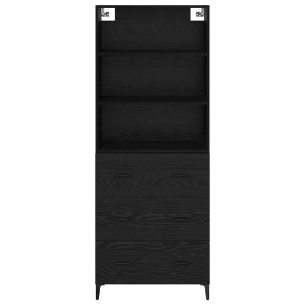 Sideboard Wandmontiert 2 pcs Schwarz Eichen-Optik Holzwerkstoff