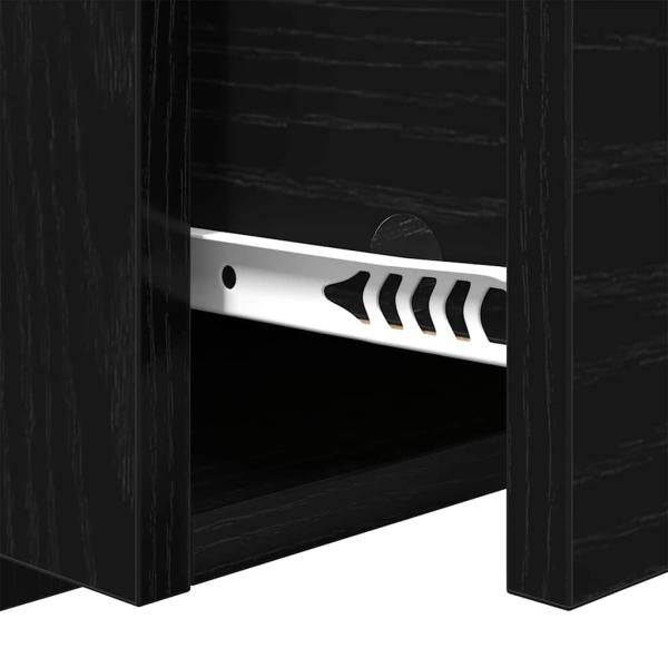 Kopfteil mit Nachttischen 3 pcs Schwarz Eichen-Optik