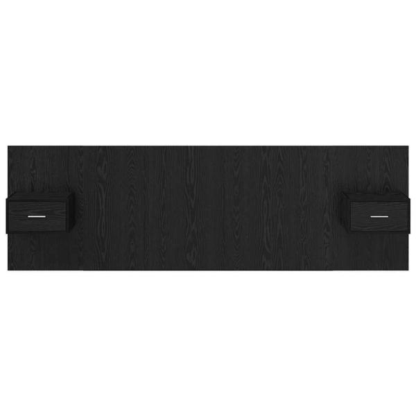 Kopfteil mit Nachttischen 3 pcs Schwarz Eichen-Optik