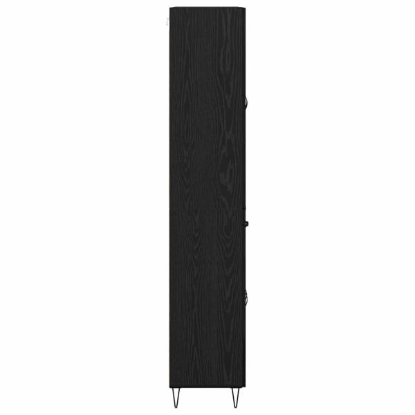 Hochboard Wandmontiert 2 pcs Schwarz Eichen-Optik Holzwerkstoff