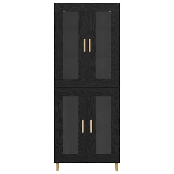 Hochboard Wandmontiert 2 pcs Schwarz Eichen-Optik Holzwerkstoff