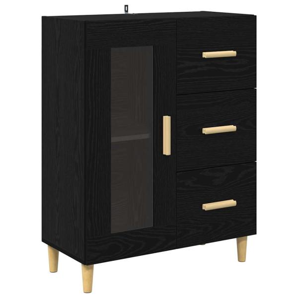 Hochboard 2 pcs Schwarz Eichen-Optik 69,5 x 34 x 180 cm