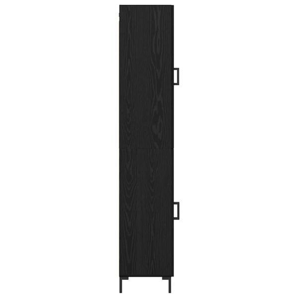 Hochboard Wandmontiert 2 pcs Schwarz Eichen-Optik Holzwerkstoff