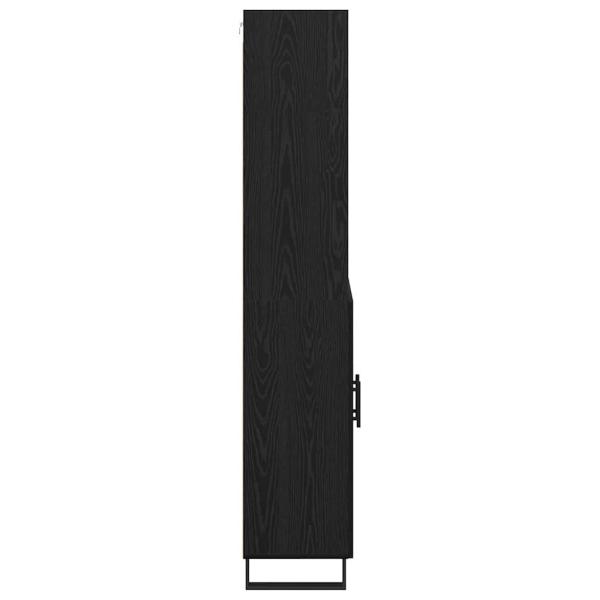 Hochboard Wandmontiert 2 pcs Schwarz Eichen-Optik Holzwerkstoff