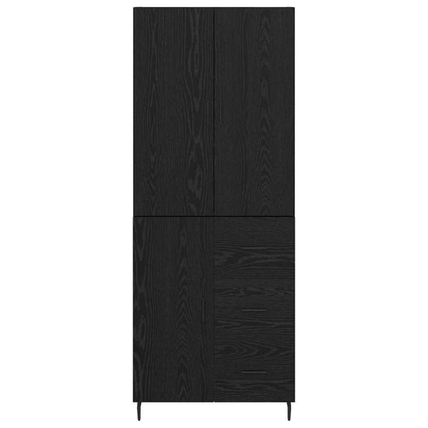 Hochboard 2 pcs Schwarz Eichen-Optik 69,5 x 34 x 180 cm