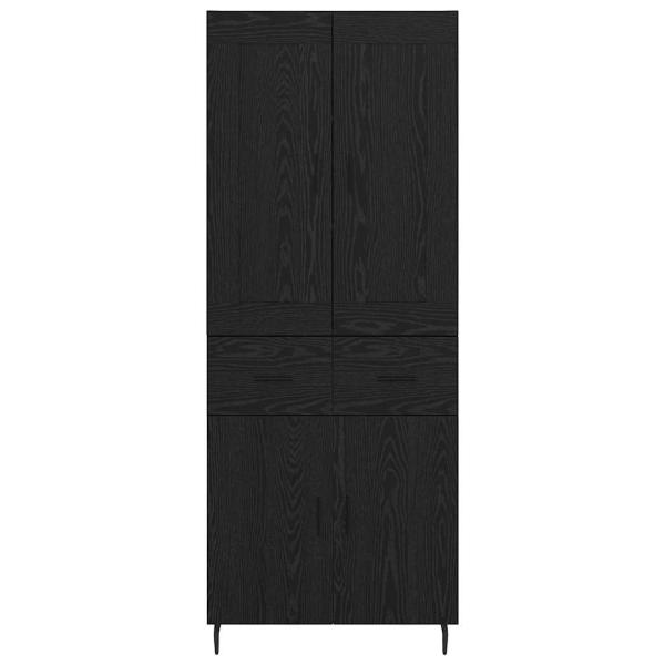 Hochboard 2 pcs Schwarz Eichen-Optik 69,5 x 34 x 180 cm