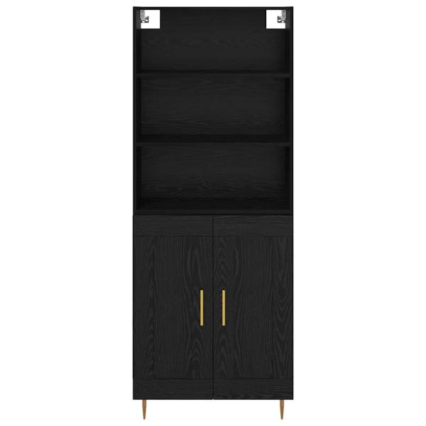 Hochboard Wandmontiert 2 pcs Schwarz Eichen-Optik Holzwerkstoff